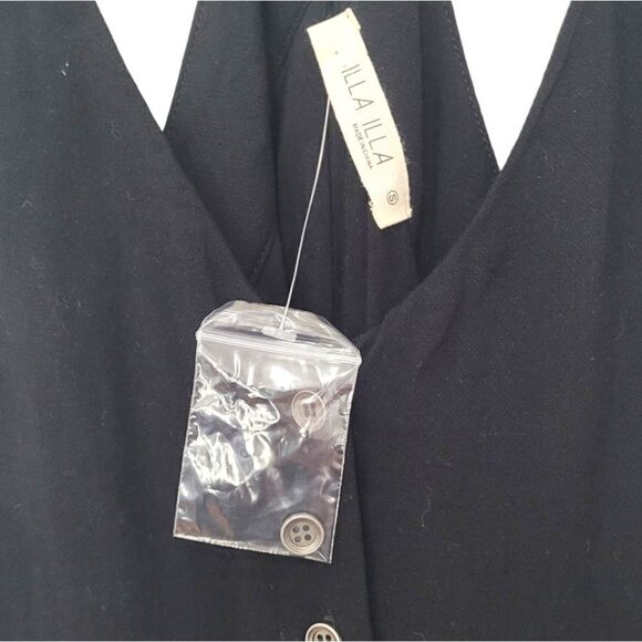 ILLA ILLA Black Button Front Wide Leg Jumpsuit - Picture 4 of 5